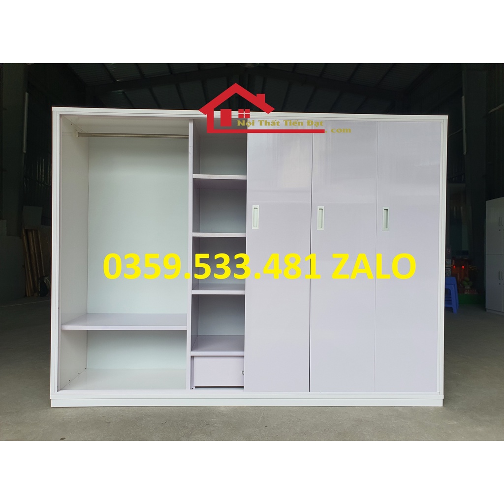 Tủ quần áo siêu to 6 cánh lùa nhựa Đài Loan tặng hộc âm có khoá an toàn