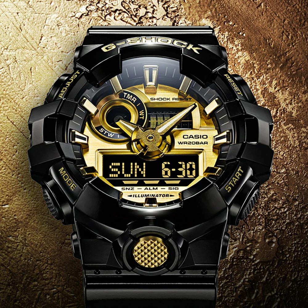 Đồng hồ nam Casio G-SHOCK GA-710 / GA-710GB-1A chống va đập chính hãng