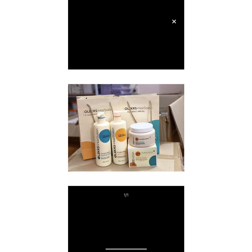 Cặp Dầu Gội Xả Olexrs Argan Oil Collagen Hair Salon 500ml Cho Tóc Khô Hư Tổn