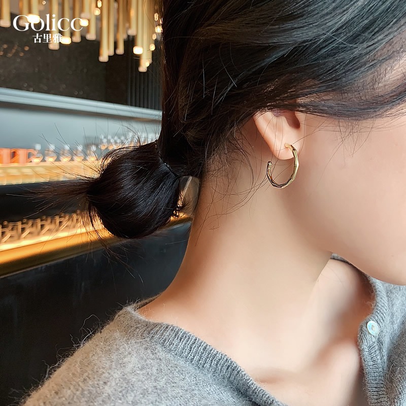 Mới Bông Tai Mạ Bạc 925 Hình Tròn Cỡ Lớn Thời Trang