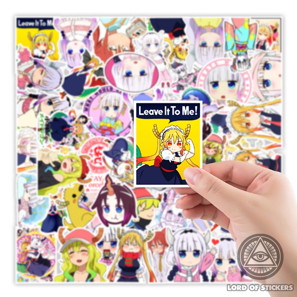 Set 50 Hình Dán Kobayashi's Dragon Maid Sticker Anime Cute Chống Thấm Nước Trang Trí Mũ Bảo Hiểm, Laptop, Ván Trượt, Sổ