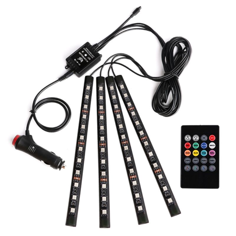 Set 4 Đèn LED 12V Trang Trí Nội Thất Xe Ô Tô Kèm Phụ Kiện