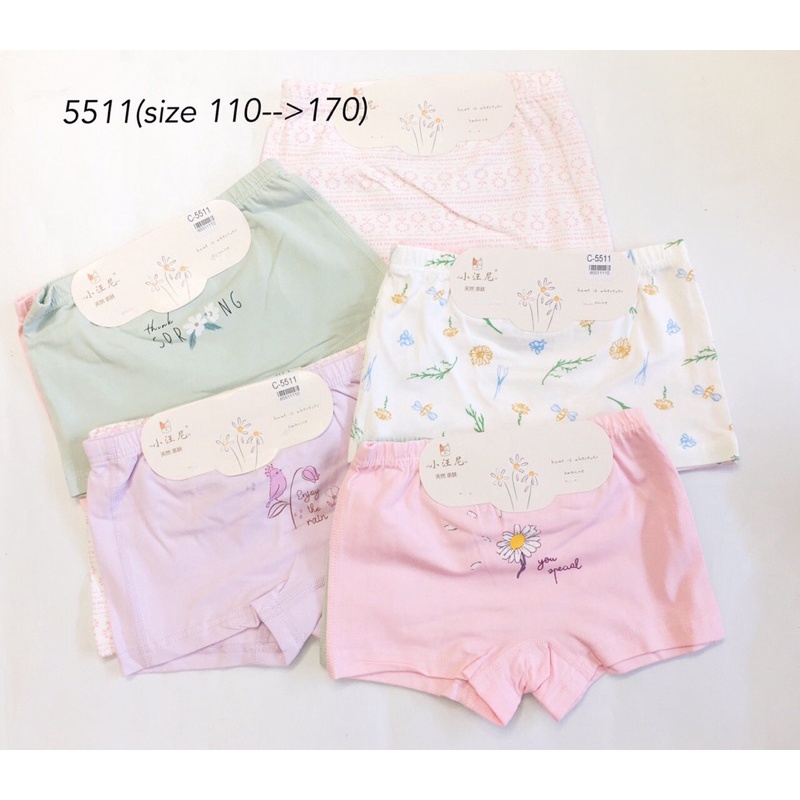 Set 2 Quần chip đùi cotton bé gái hàng đẹp