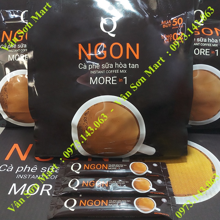 Thùng cà phê sữa Ngon Trần Quang 10 bịch lớn 1.04Kg (52 gói dài * 20g)