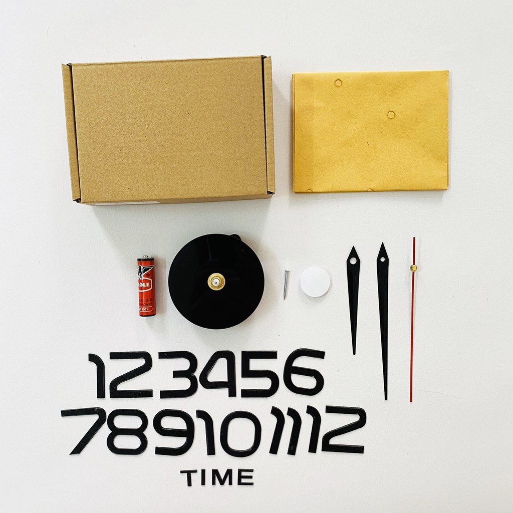 Đồng hồ dán tường DIY chữ số lớn ( tặng kèm pin AA)