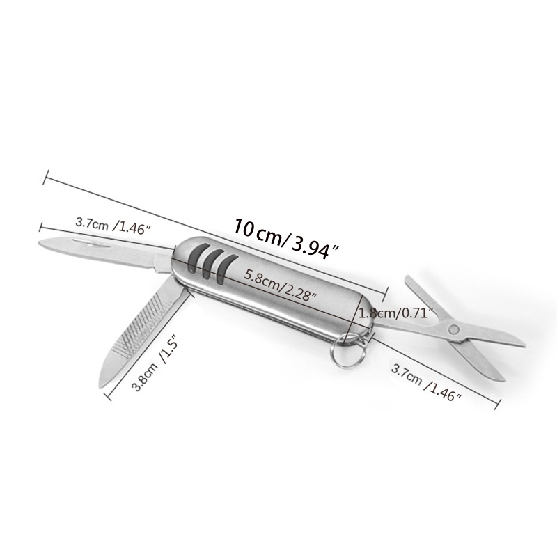 Dao Gấp Bỏ Túi &amp; Kéo 3 Trong 1 EDC Đa Năng