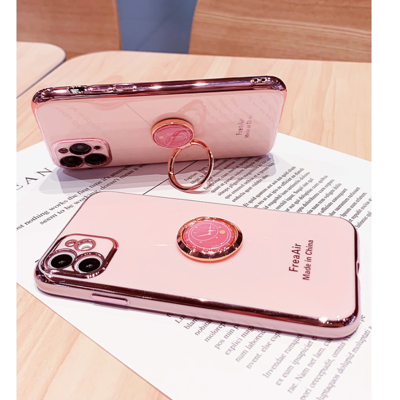 Ốp Điện Thoại Họa Tiết Vân Đá Kèm Giá Đỡ Nhẫn Sang Trọng Cho iphone 11 X XS Max XR 8 7 6s 6☑️ Ốp Điện Thoại TPU 6D Mạ Điện Kèm Nhẫn Đỡ Cho iphone 11 pro max 11pro 6 6s plus 7 8 plus 8plus