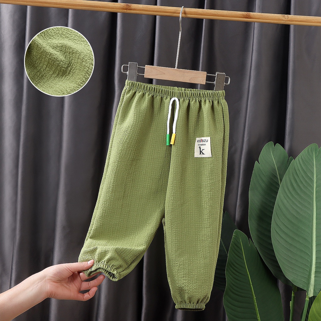 Quần Dài Dáng Rộng Thoáng Khí Chống Muỗi Thiết Kế Đơn Giản Thời Trang Cho Bé