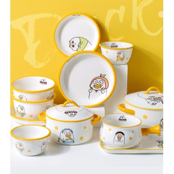 Bộ bát đĩa sứ KAWASIMAYA Duckyo Friends