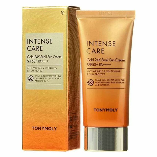 Kem chống nắng ốc sên vàng 24k Tonymoly Intense Care Gold 24k Snail Sun Cream