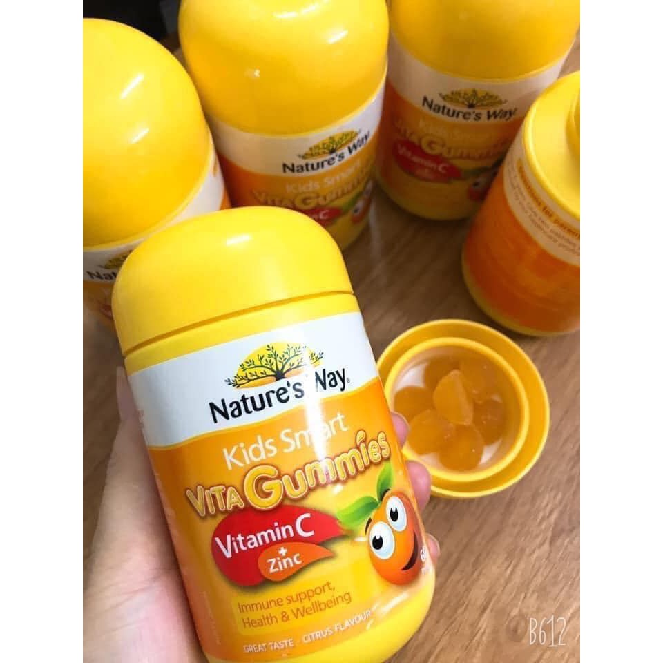 Nature's Way Kids Smart Vita Gummies Vitamin C & Zin C 120 viên Úc