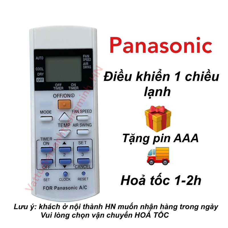 Điều khiểu điều hoà Panasonic 1 chiều - Remote máy lạnh Panasonic 1 chiều hàng thay thế
