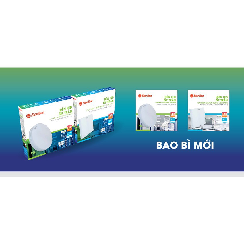 Đèn Led ốp trần cảm biến 18W Rạng Đông, loại tràn viền, LN12.RAD 220/18W bảo hành 24 tháng | BigBuy360 - bigbuy360.vn