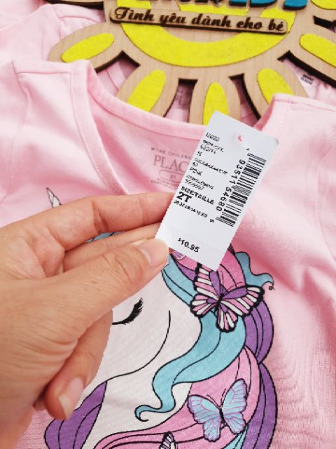 Áo bé gái ngựa Pony hồng chất cotton