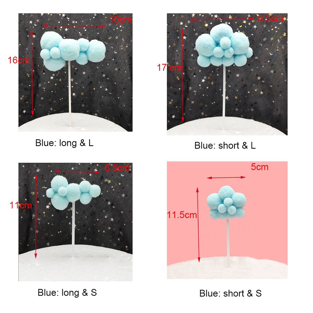 Epoch Phụ Kiện Cắm Trang Trí Bánh Kem Hình Đám Mây Nhiều Màu Dễ Thương Cho Tiệc Sinh Nhật