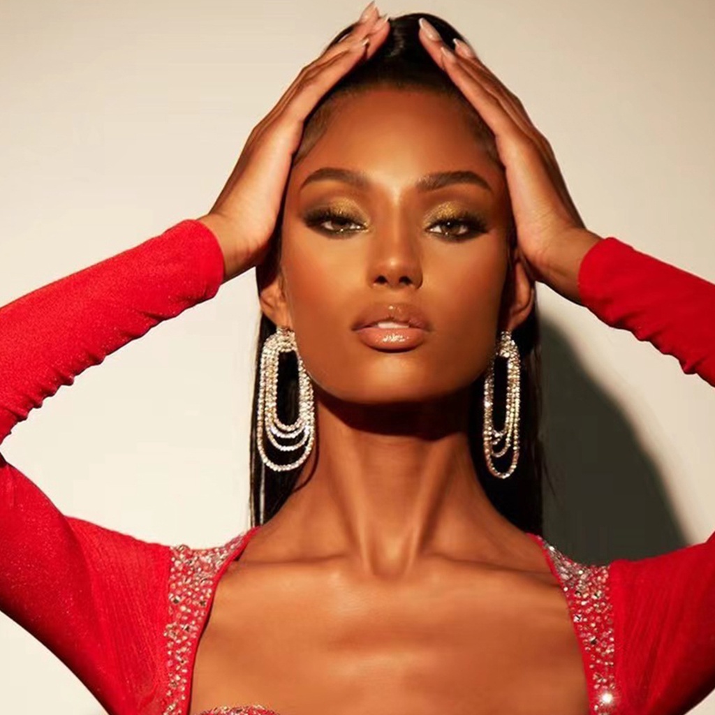 Bông Tai Đa Năng Nhiều Lớp Đính Đá Zircon Sáng Bóng Thiết Kế Thời Trang Cá Tính