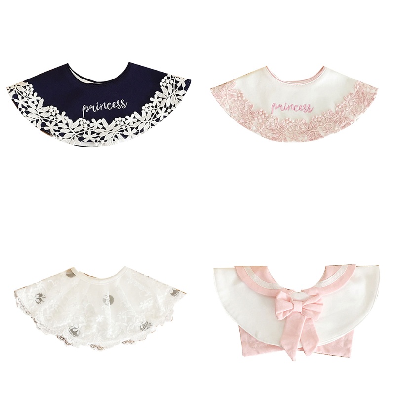 Khăn Yếm Vải Cotton Phối Ren Dễ Thương Dành Cho Bé Sơ Sinh