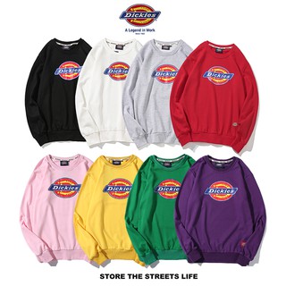 Áo Sweater Vải Cotton Cổ Tròn In Chữ Dickies Thời Trang Cho Nam Nữ