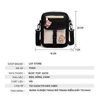 Những điều cần thiết khi đi du lịch Túi vải tote đeo chéo thời trang giá rẻ trơn LOT STORE TX621