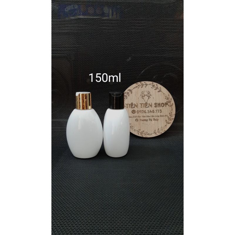 Chai nhựa trắng bầu 150ml nắp press