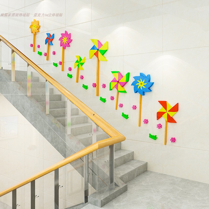 Tranh Mica trang trí tường Cối xay gió Chong Chóng Cánh quạt Trang trí nhà trẻ, phòng cho bé Nhiều Size - EPeBen
