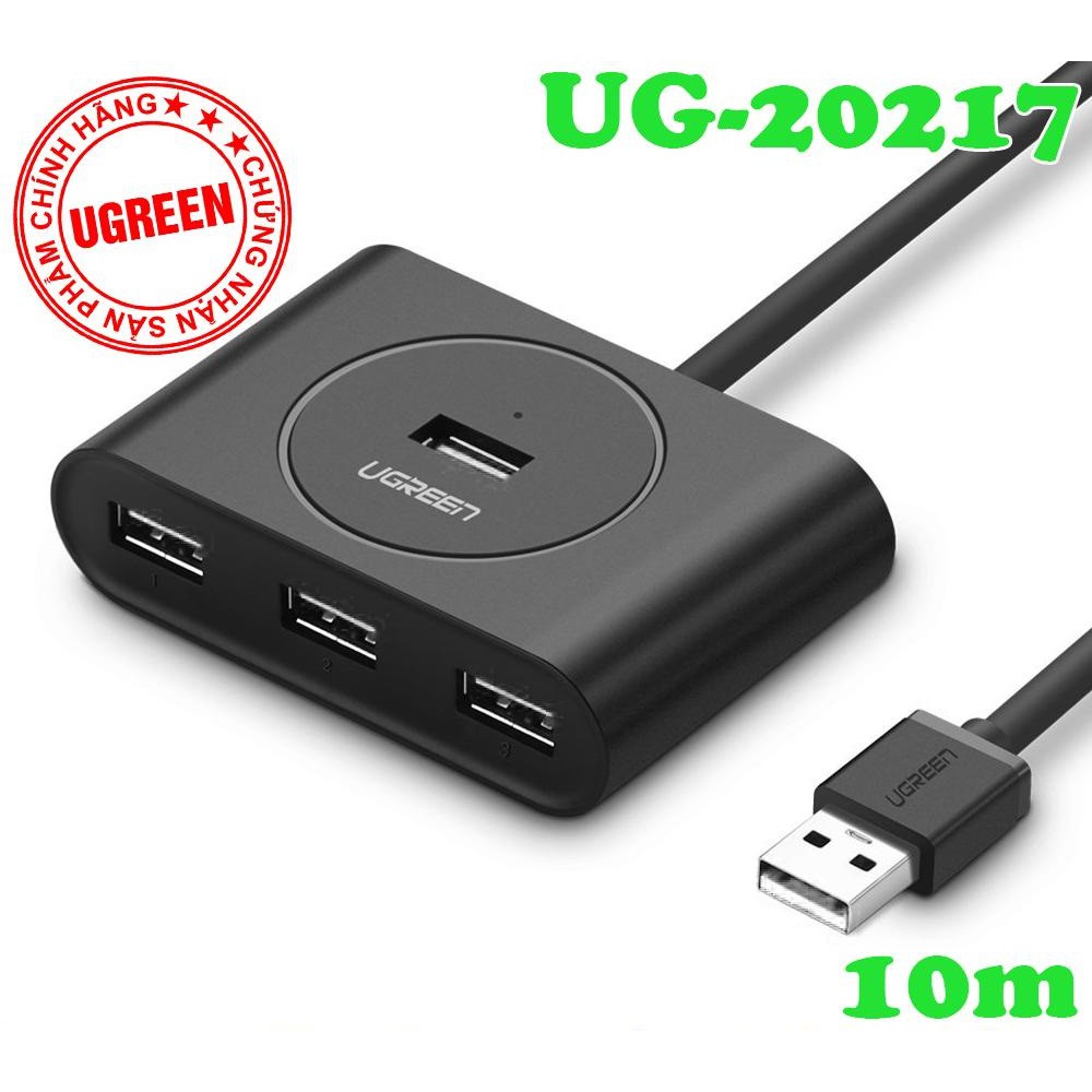 Bộ chia 4 cổng USB 2.0 10m Ugreen 20217 chính hãng