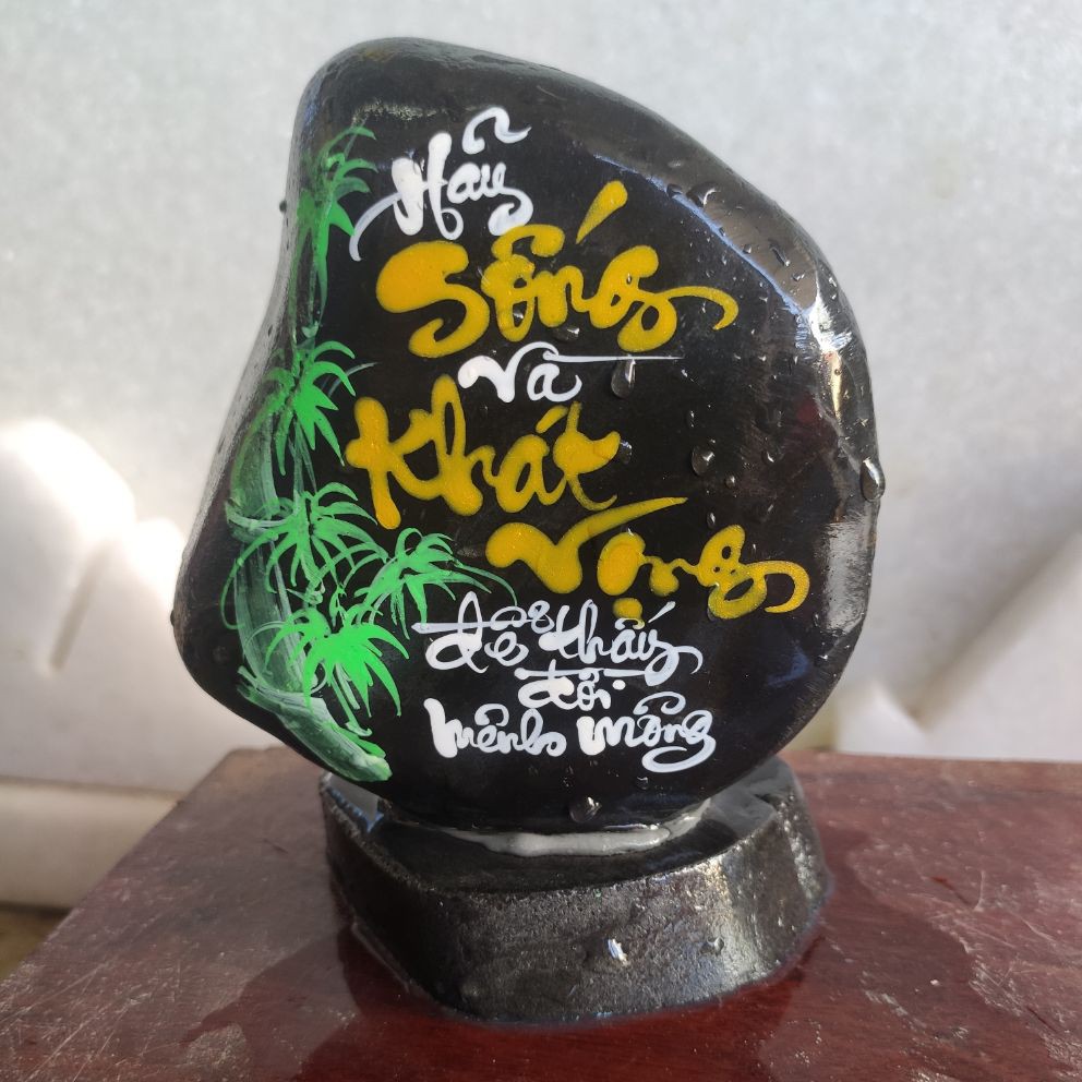 Thư Pháp trên Đá màu tự nhiên, .Chủ đê Hiếu, Cha Mẹ,..viết chữ Thư Pháp theo yêu cầu