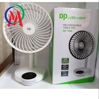 Quạt DP 7626 - 7627 pin sạc có đèn led siêu mát không ồn