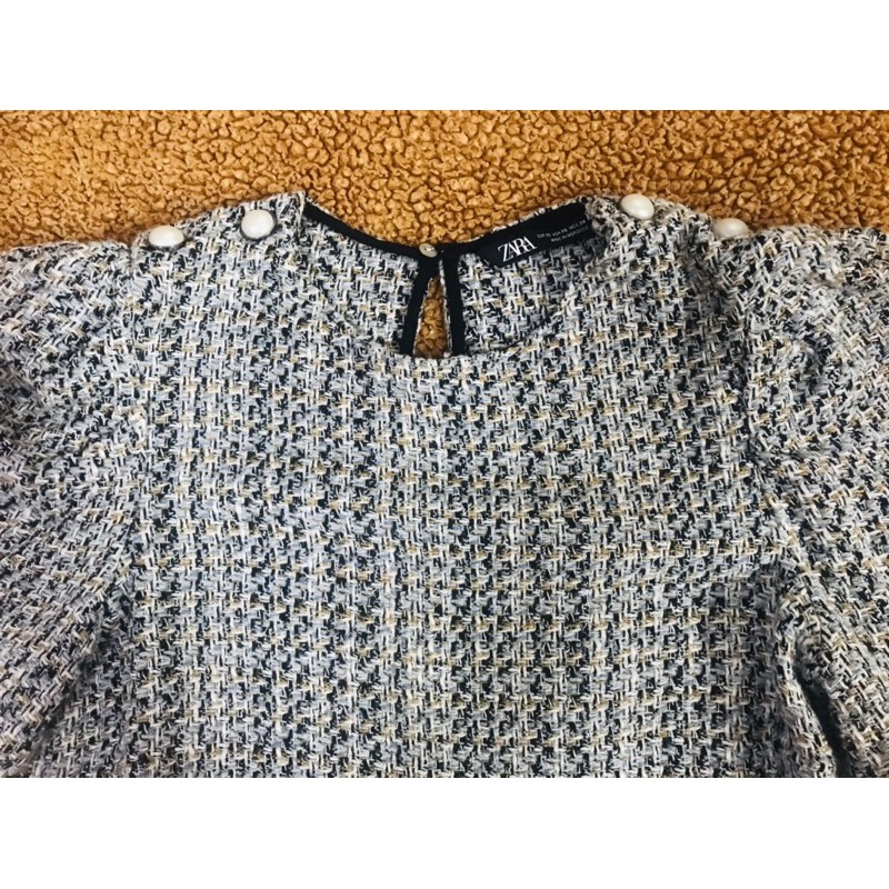 **ZARA** pass áo tweed crop sz xs used like new