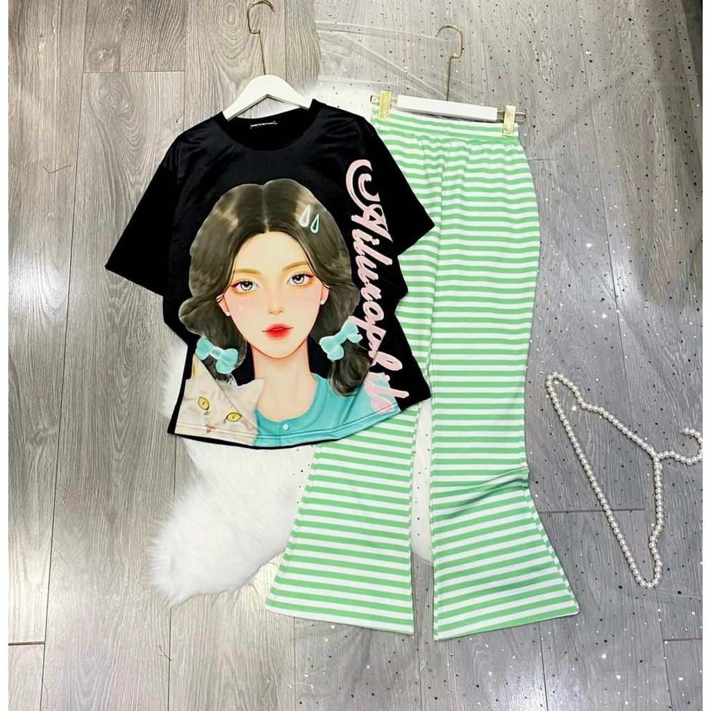 [Mẫu mới] Set đồ nữ quần dài Di.or sang chảnh đi chơi cá tính mùa hè chất thun mát alohashop91