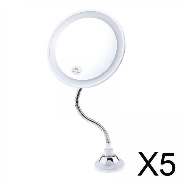 [CHIWANJI] 5x10X Magnifying Makeup Mirror Magnification LED Light Cosmetic Mirror Style 2