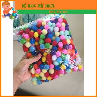 [sỉ sập sàn GIÁ TỐT NHẤT] pom pom QUẢ POMPOM nhiều kích cỡ làm học liệu mầm non