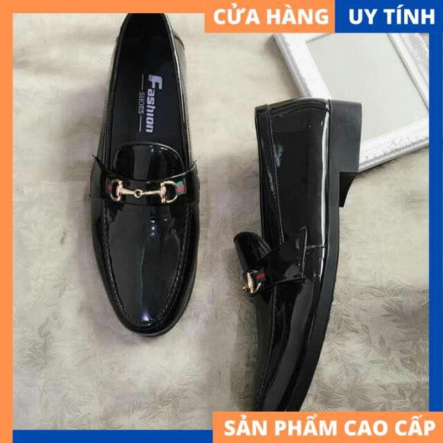 GIÀY TÂY NAM DA BÓNG KHÓA KIM LOẠI VÀNG [HÀNG ĐẸP]