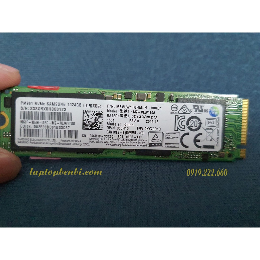 Ổ cứng laptop SSD M.2 2280 NVME 1TB Samsung SSD Samsung PM961 1TB NVME M2 2280