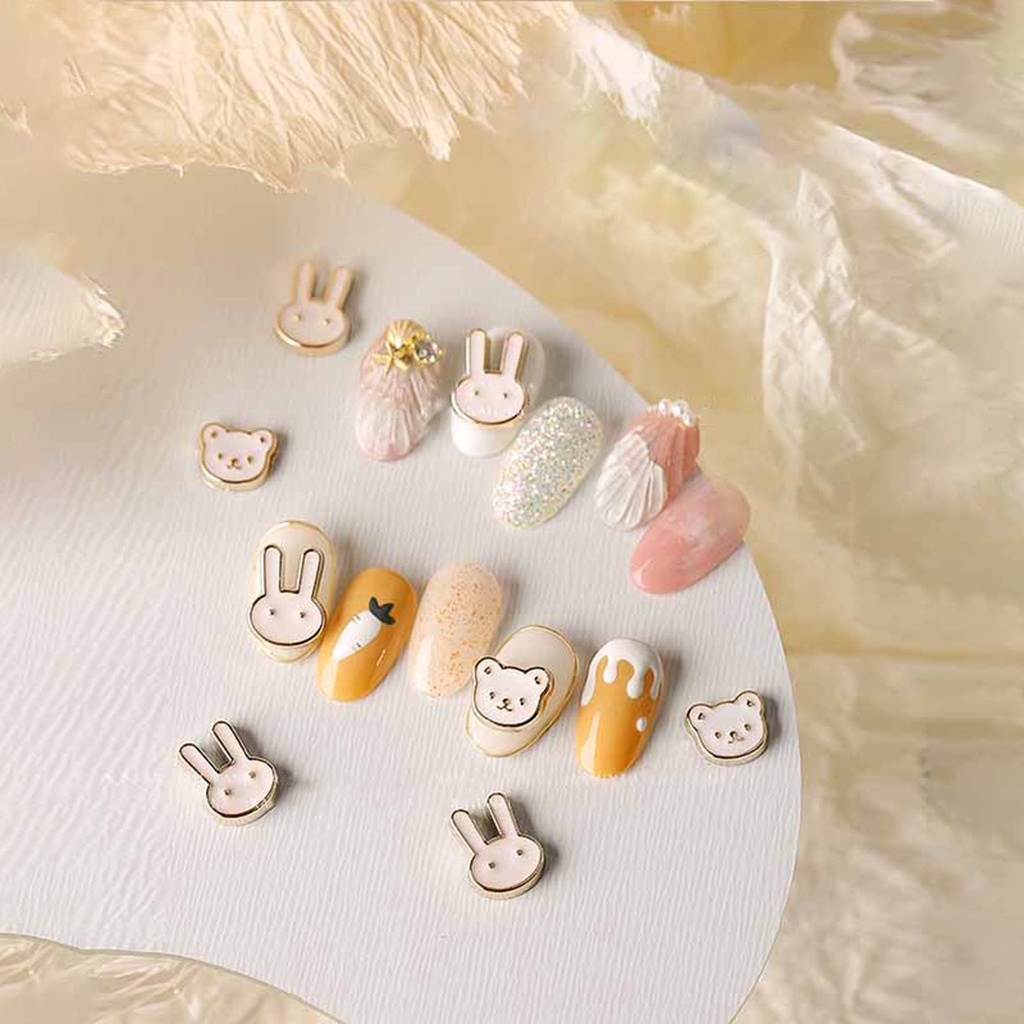 Bộ 5 Phụ Kiện Trang Trí Móng Tay Hình Hoạt Hình Bằng Hợp Kim Chống Rỉ Sét DIY
