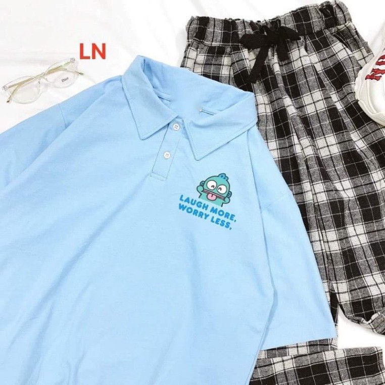 Sét áo polo laugh + quần kẻ LN0421