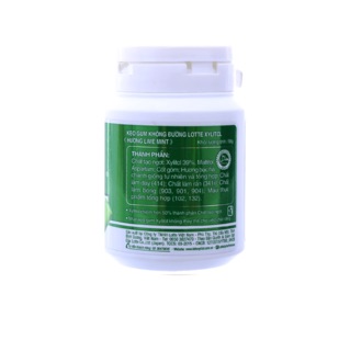 Kẹo Cao Su Xylitol Lime Mint hũ 58g