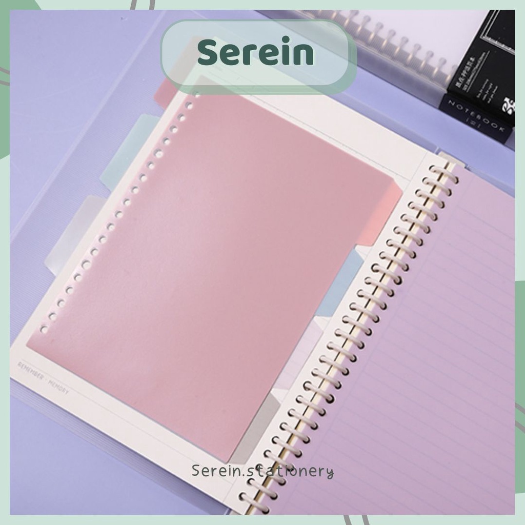 Tab phân trang SEREIN A5 B5 A4 20 26 30 lỗ bìa phân trang sổ còng nhiều màu pastel văn phòng phẩm phong cách Hàn Quốc