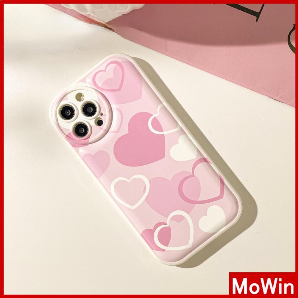 Ốp điện thoại silicon TPU in trái tim hồng túi khí chống sốc thích hợp cho iPhone 11 13 12 Pro Max/ 7Plus xr XS Max