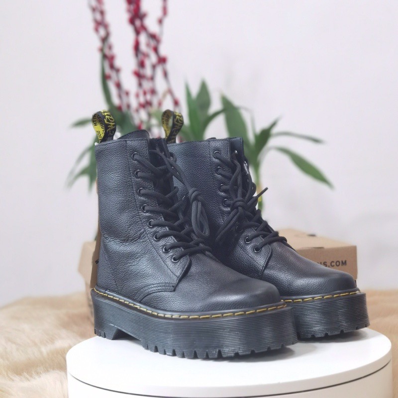 Bốt cổ ngắn buộc dây đế dày da thật cao cấp Dr.Martens