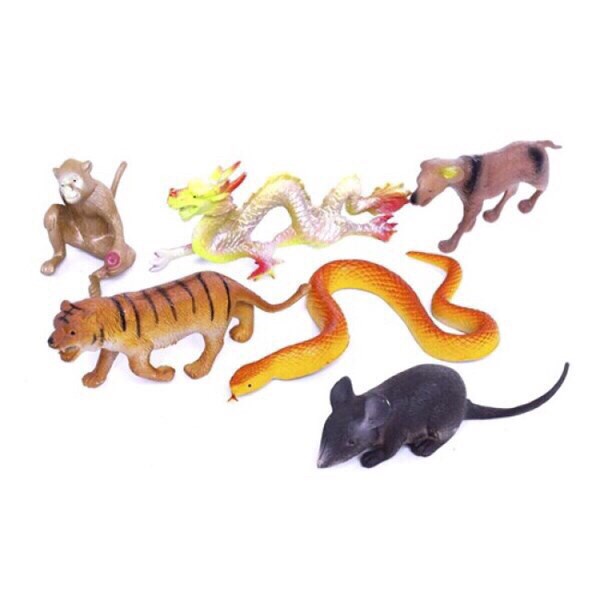 Túi đồ chơi 12 con giáp nhựa dẻo