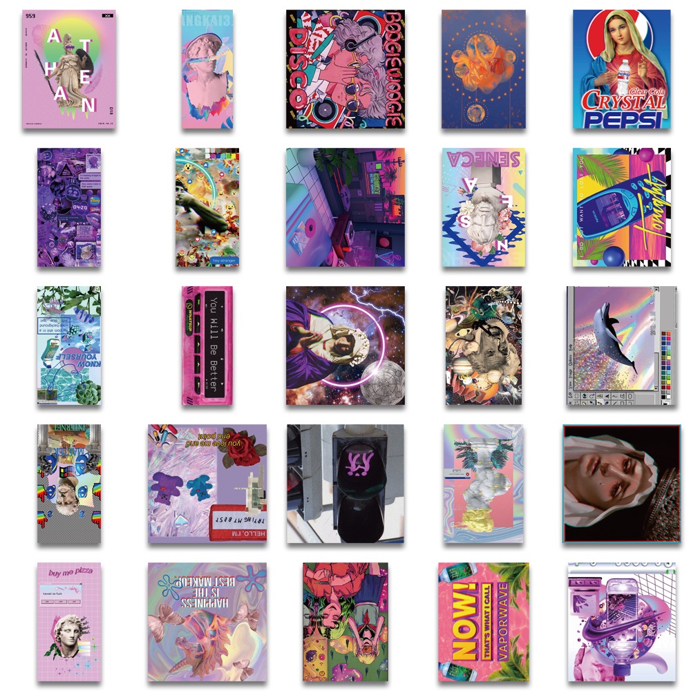 Set 50 Miếng Dán Trang Trí Họa Tiết Vẽ Tay graffiti Chống Thấm Nước Độc Đáo