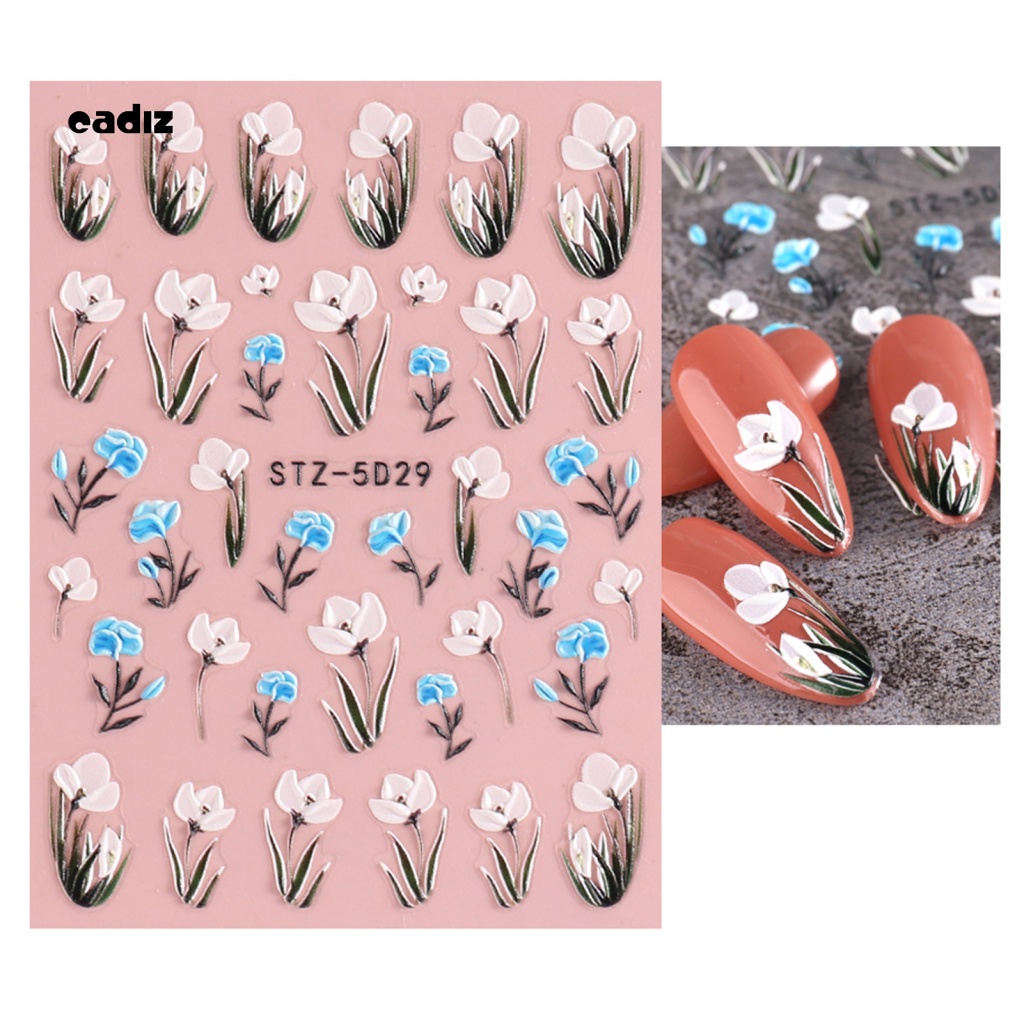 Miếng Dán Trang Trí Móng Tay Chuyển Đổi Màu Trắng Lâu Trôi