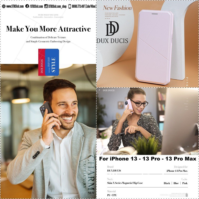 BAO DA IPHONE 13 - 13 PRO - 13 PRO MAX DUX DUCIS SKIN X CHÍNH HÃNG - NEW 100%