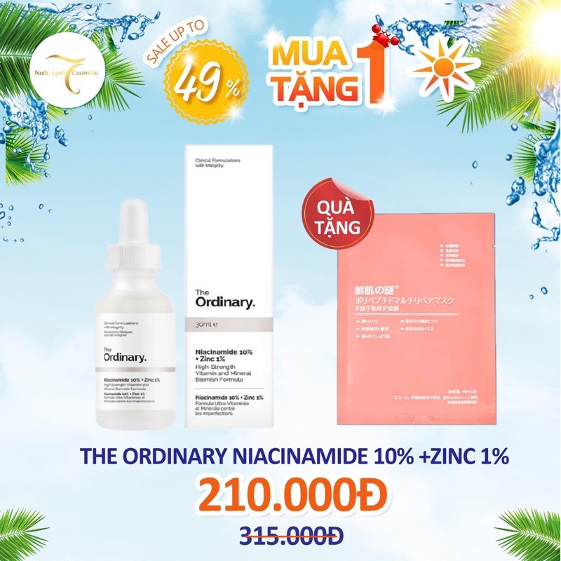 [Bản Canada] Tinh Chất Se Khít Lỗ Chân Lông, Mờ Thâm The Ordinary Niacinamide 10% + Zin 1%