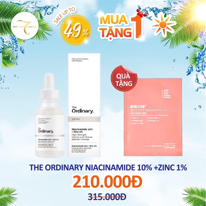 [Bản Canada] Tinh Chất Se Khít Lỗ Chân Lông, Mờ Thâm The Ordinary Niacinamide 10% + Zin 1% | BigBuy360 - bigbuy360.vn