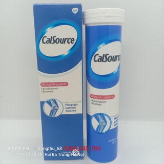 Viên sủi bổ sung canxi CalSource 500mg Tuýp 20 viên