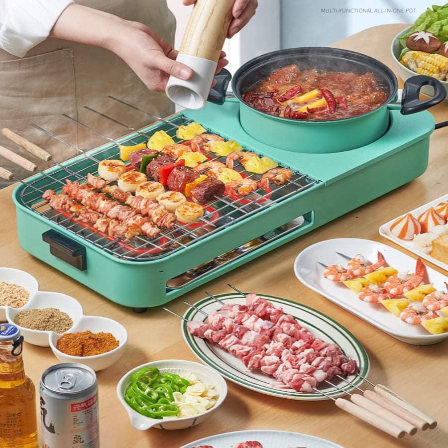 BẾP LẨU NƯỚNG 2 TRONG 1 ĐA NĂNG CHỮ NHẬT TIỆN LỢI MODEL DKS-303 CÔNG SUẤT 2200W | BigBuy360 - bigbuy360.vn