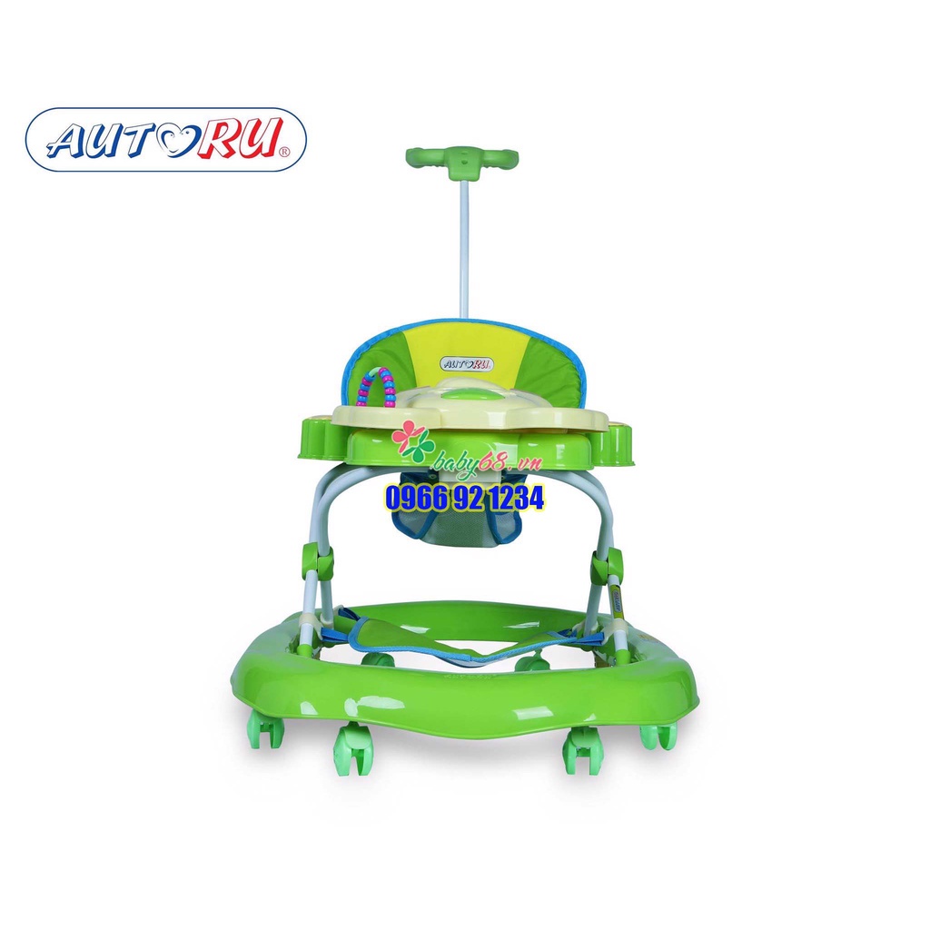 Xe tập đi nhựa hình voi Autoru AUBW02 - Có nhạc + cần đẩy + tấm lót chân