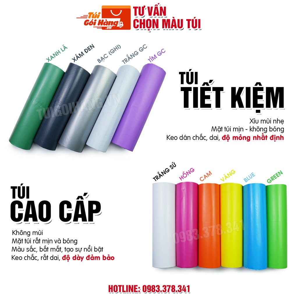 Túi Gói Hàng Niêm Phong 15x20, 20x30, 20x35 TUIGOIHANGVN Cuộn 100 Cái Có Keo Dán Niêm Phong